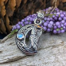 Load image into Gallery viewer, Owl Crescent Moon Necklace