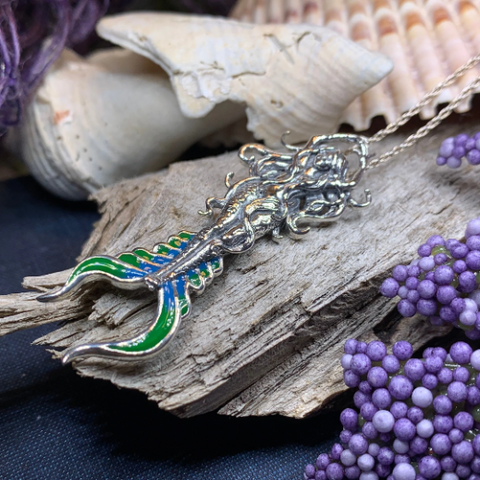 Load image into Gallery viewer, Diver Mermaid Necklace in Sterling Silver