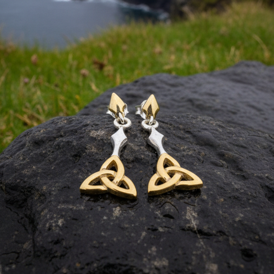 Ethne Celtic Trinity Knot Earrings in Sterling Silver