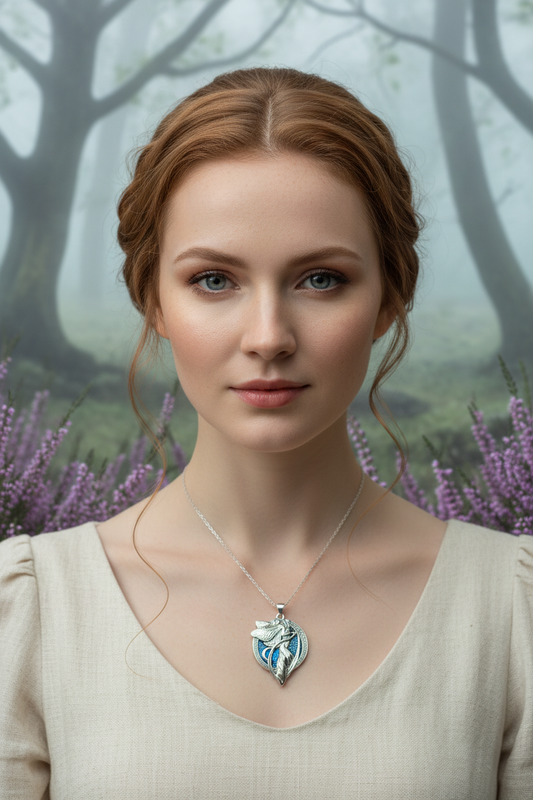 Blue Moon Fairy Necklace in Sterling Silver