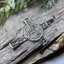 Load image into Gallery viewer, Triskel Celtic Cross Necklace