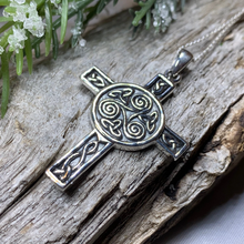 Load image into Gallery viewer, Triskel Celtic Cross Necklace