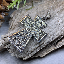 Load image into Gallery viewer, Ancient Spiral Celtic Cross Necklace
