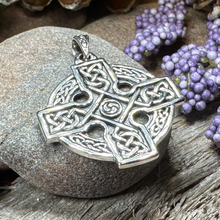 Load image into Gallery viewer, Lyre Celtic Cross Necklace