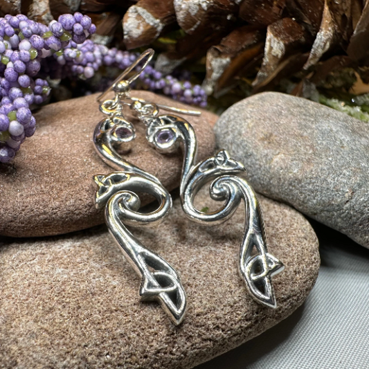 Graceful Celtic Trinity Knot Earrings in Sterling Silver