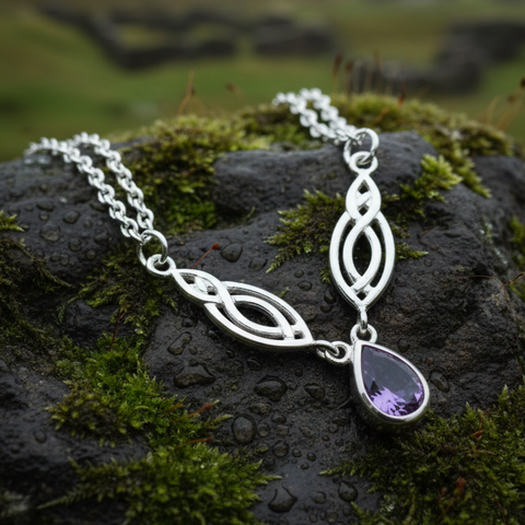 Load image into Gallery viewer, Lilias Celtic Knot Necklace in Sterling Silver