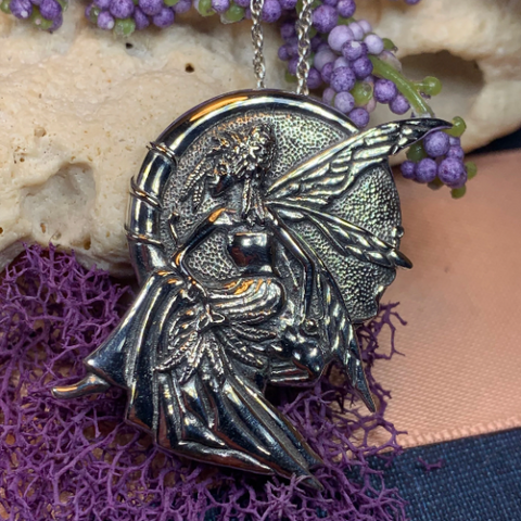 Load image into Gallery viewer, Moonlight Fairy Necklace in Sterling Silver