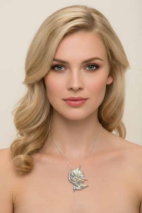 Load image into Gallery viewer, Moonlight Fairy Necklace in Sterling Silver