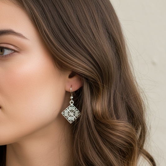 Enya Celtic Knot Earrings in Sterling Silver