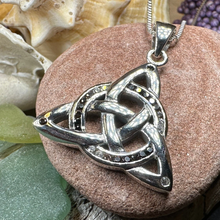 Load image into Gallery viewer, Ombre Trinity Knot Necklace