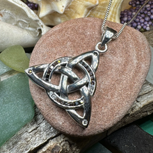 Load image into Gallery viewer, Ombre Trinity Knot Necklace