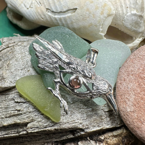 Load image into Gallery viewer, Rona Raven Necklace in Sterling Silver
