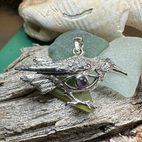 Load image into Gallery viewer, Rona Raven Necklace in Sterling Silver