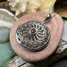 Load image into Gallery viewer, Wheel of Life Trinity Knot Necklace
