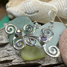 Load image into Gallery viewer, Triple Spiral Heart Earrings