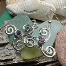 Load image into Gallery viewer, Triple Spiral Heart Earrings
