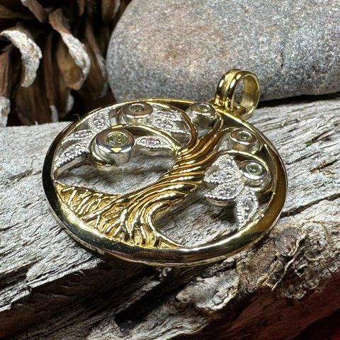 Load image into Gallery viewer, Avalon Tree of Life Necklace with Peridots
