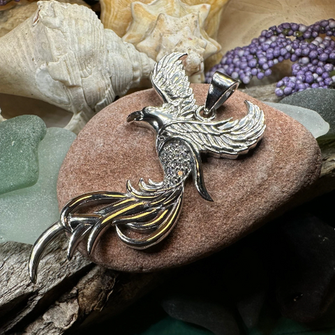 Load image into Gallery viewer, Firebird Phoenix Necklace in Sterling Silver