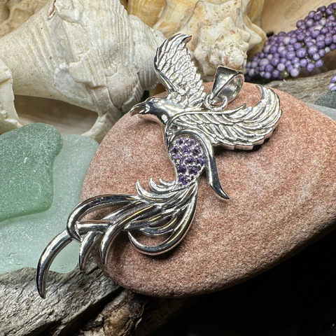 Load image into Gallery viewer, Firebird Phoenix Necklace in Sterling Silver