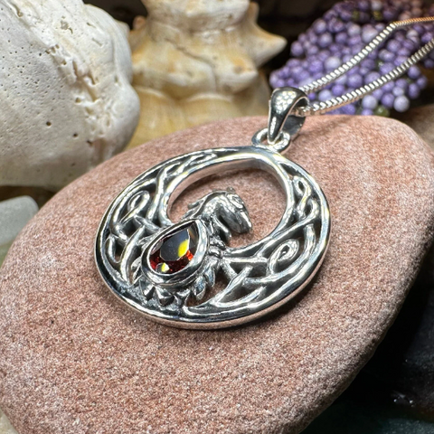 Load image into Gallery viewer, Celtic Phoenix Necklace in Sterling Silver