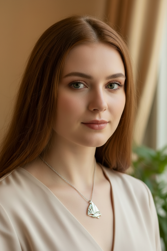 Celtic Sailboat Necklace — view 4