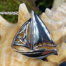 Load image into Gallery viewer, Celtic Sailboat Necklace