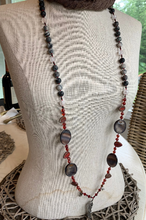 Load image into Gallery viewer, Red Skies Feather Long Necklace