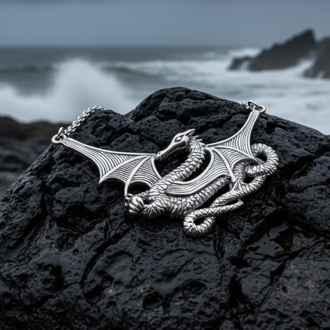 Load image into Gallery viewer, Saga Dragon Necklace in Sterling Silver