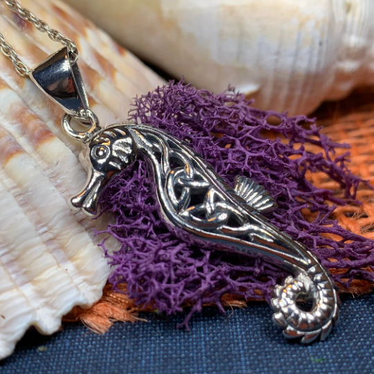 Serendipity Celtic Seahorse Necklace – Celtic Crystal Design Jewelry