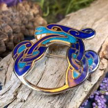 Load image into Gallery viewer, Enamel Celtic Dragon Brooch
