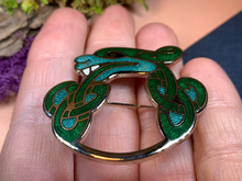 Load image into Gallery viewer, Enamel Celtic Dragon Brooch