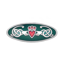 Load image into Gallery viewer, Enamel Oval Irish Claddagh Brooch
