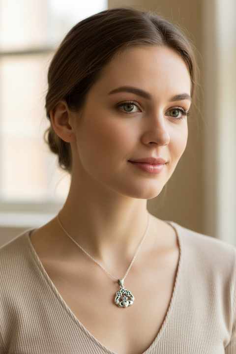 Load image into Gallery viewer, Claddagh Heart Necklace