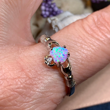 Load image into Gallery viewer, Glencora Claddagh Pink Opal Ring