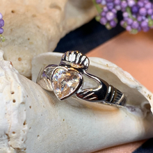 Load image into Gallery viewer, Champagne Diamond Claddagh Ring