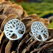 Load image into Gallery viewer, Tree of Life Stud Silver Earrings
