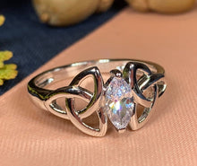 Load image into Gallery viewer, Topaz Trinity Knot Ring
