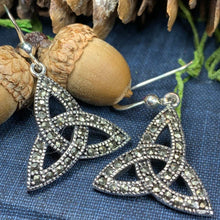 Load image into Gallery viewer, Celtic Knot Marcasite Earrings