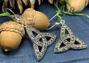 Celtic Knot Marcasite Earrings