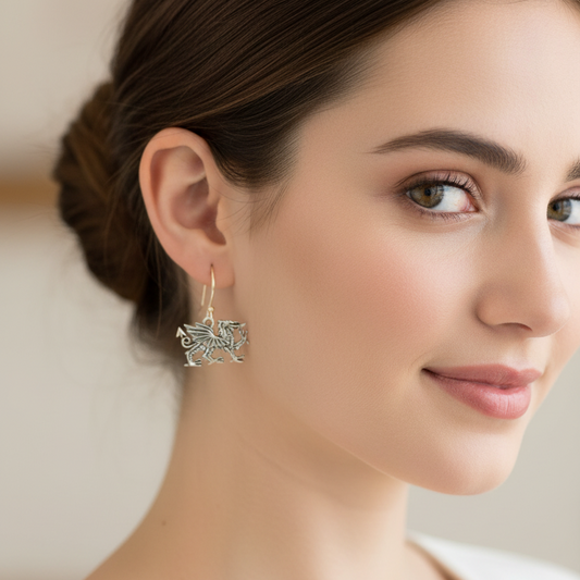 Welsh Dragon Earrings — view 3