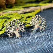 Load image into Gallery viewer, Silver Tree of Life Stud Earrings