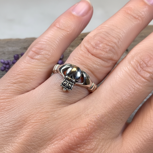Clara Irish Claddagh Ring in Sterling Silver