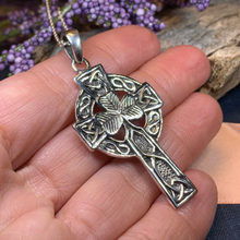 Load image into Gallery viewer, Collins Celtic Cross Shamrock Necklace