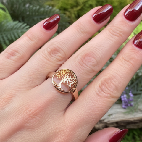 Load image into Gallery viewer, Rose Tree of Life Ring