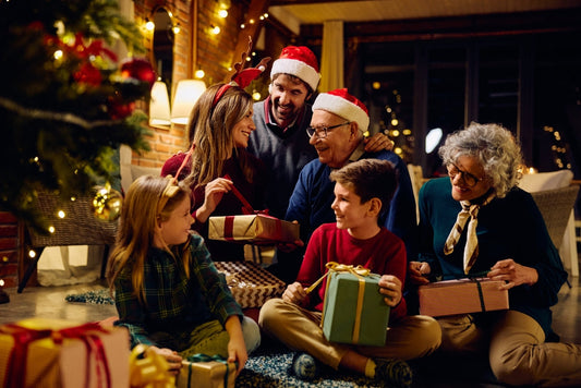 A family celebrating Irish Christmas traditions together