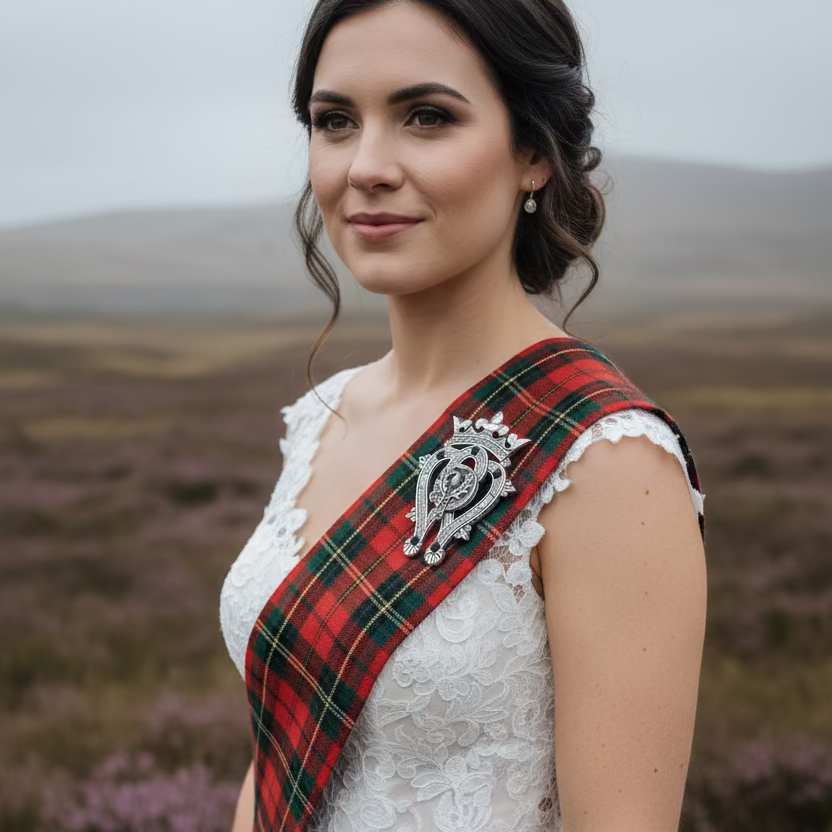 Highland Luckenbooth Plaid Pin - Handmade in Scotland — view 12