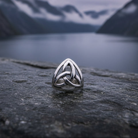 Load image into Gallery viewer, Celtic Trinity Knot Lapel Pin in Sterling Silver

