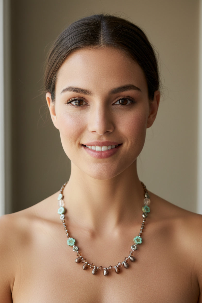 Lotus Dawn Crystal Necklace — view 5