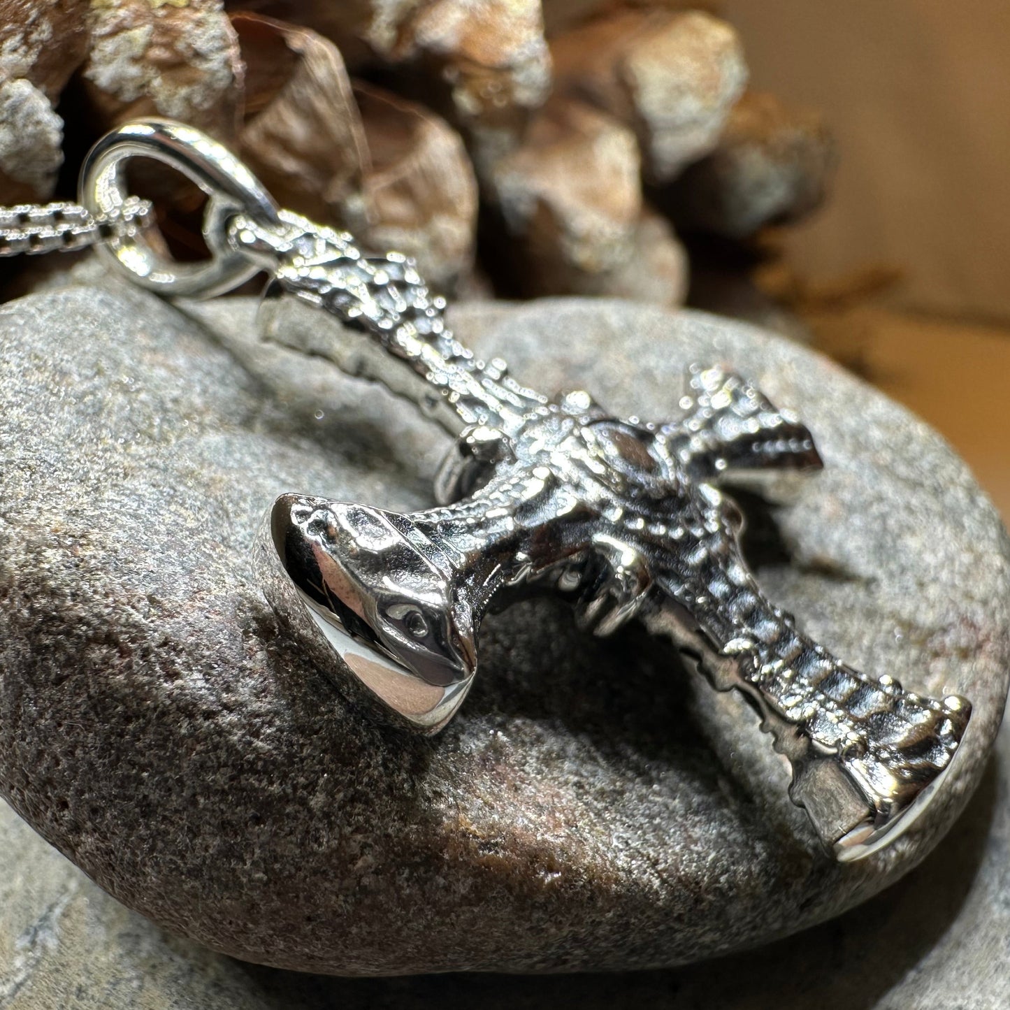 Saint Cuthbert Celtic Cross Necklace in Sterling Silver