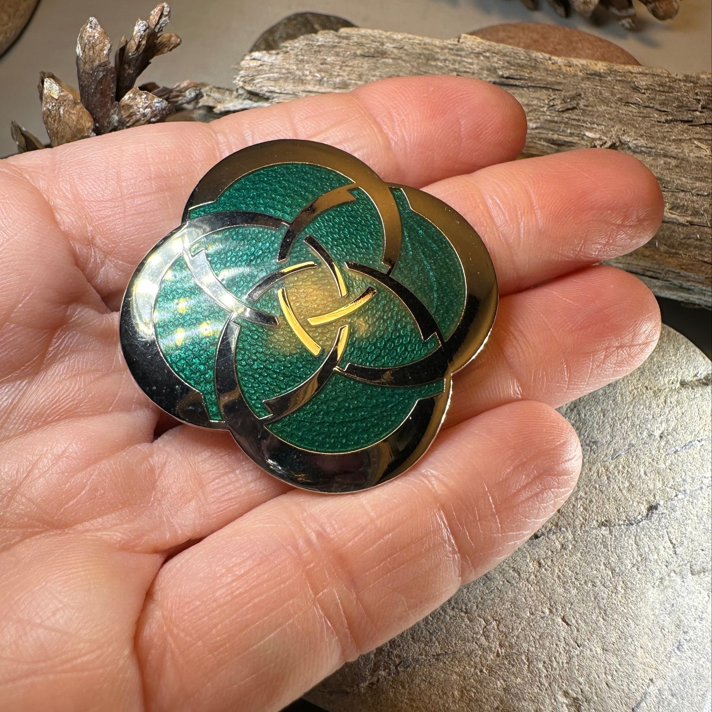 Enamel Dara Celtic Brooch — view 5